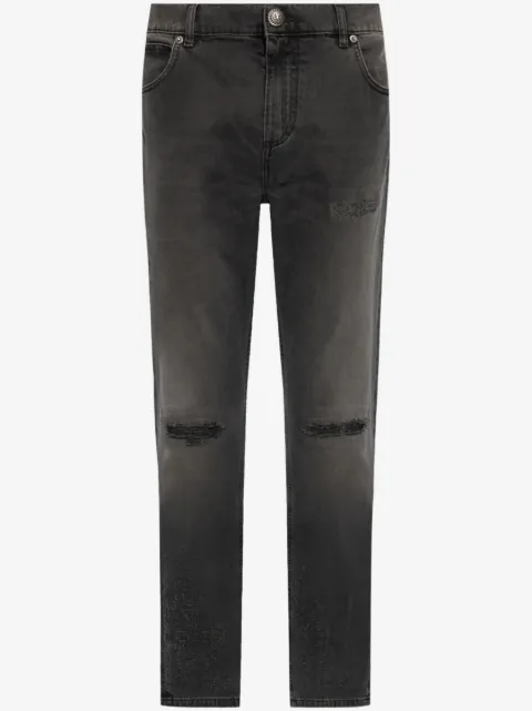 Balmain distressed finish slim-cut jeans