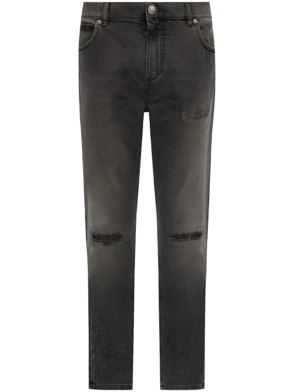 BALMAIN スリムフィットパンツ ブラック 34 BALMAIN（バルマン）SLIM BIKER JEANS (スリム ストレッチ