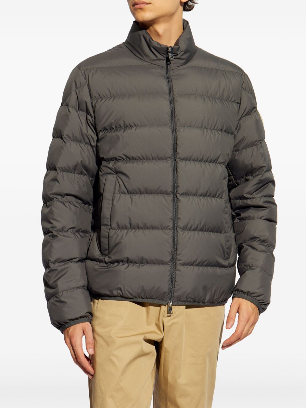 Moncler Donsjack met logopatch Grijs