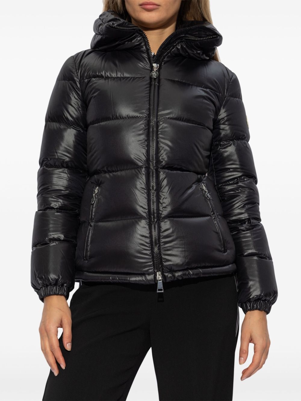 Shop Moncler Padded Down Puffer Jacket In Black