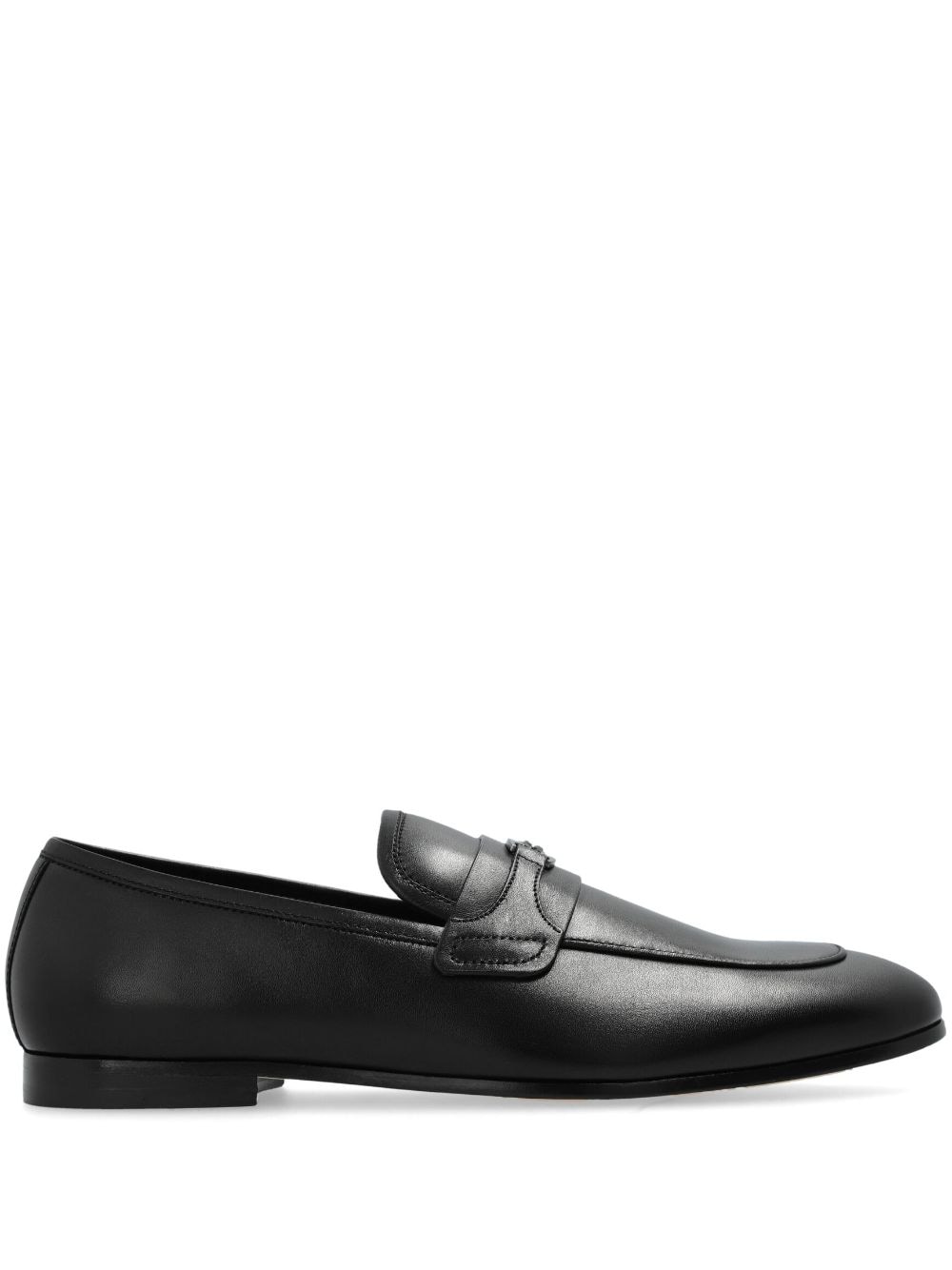 Coach round toe leather loafers Black