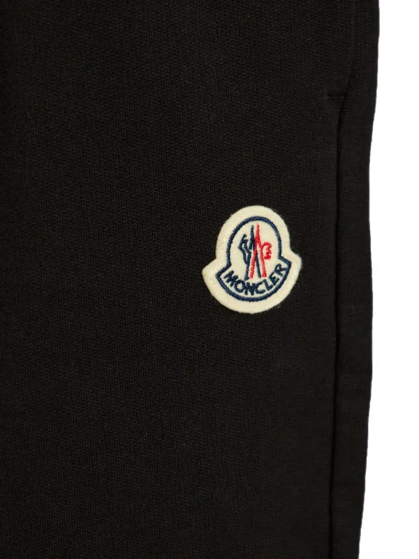 Moncler logo-patch Cotton Track Pants | Black | FARFETCH