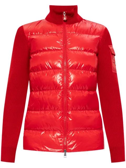 Moncler knitted-panels puffer jacket
