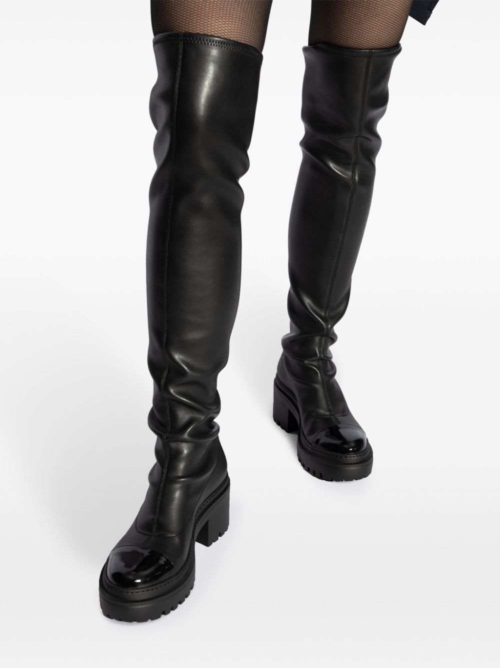 over the knee leather boots