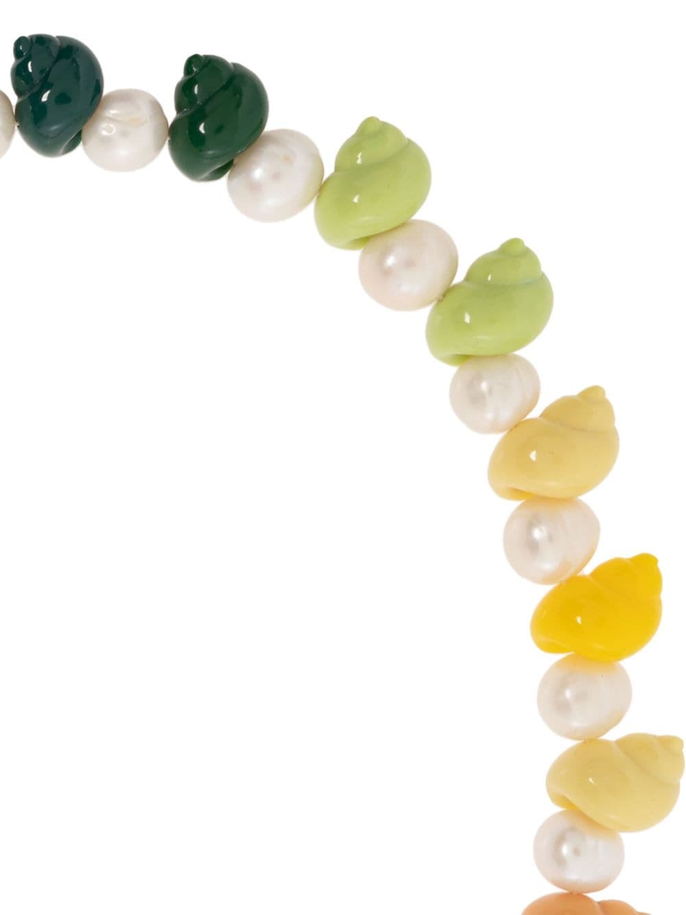 Shop Casablanca Shell Faux-pearl Necklace In Green