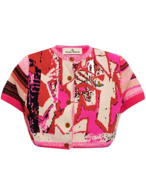 Vivienne Westwood Kurzärmeliger Graffiti Cardigan