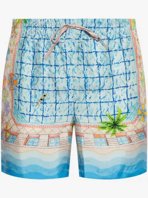 Casablanca Le Plongeon silk shorts