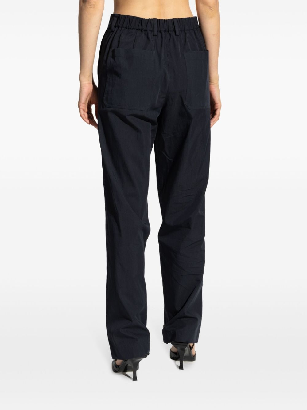 Shop Helmut Lang Zippered Leg Trousers In Blue