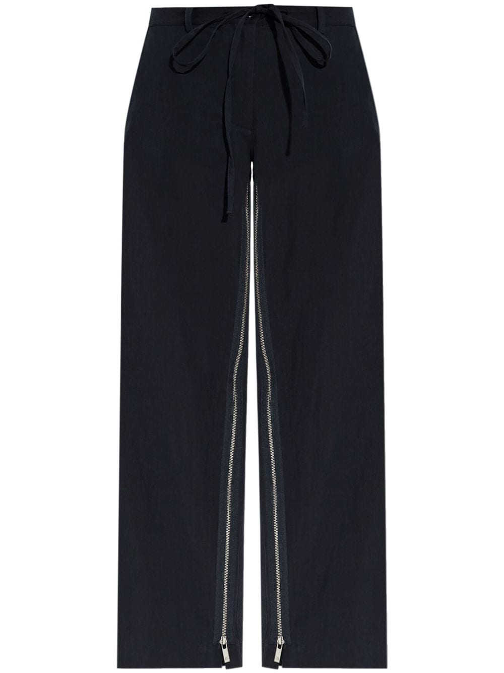 Shop Helmut Lang Zippered Leg Trousers In Blue