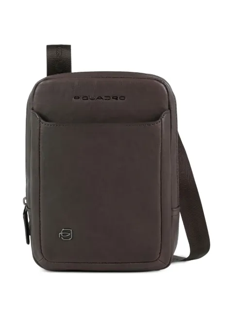 PIQUADRO logo-plaque leather backpack
