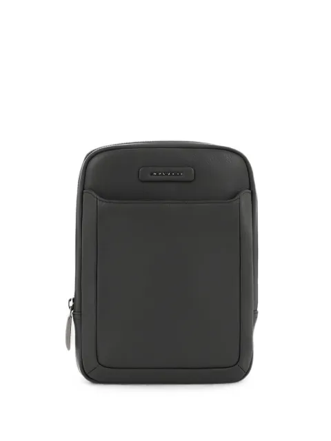 PIQUADRO logo-plaque pebbled backpack
