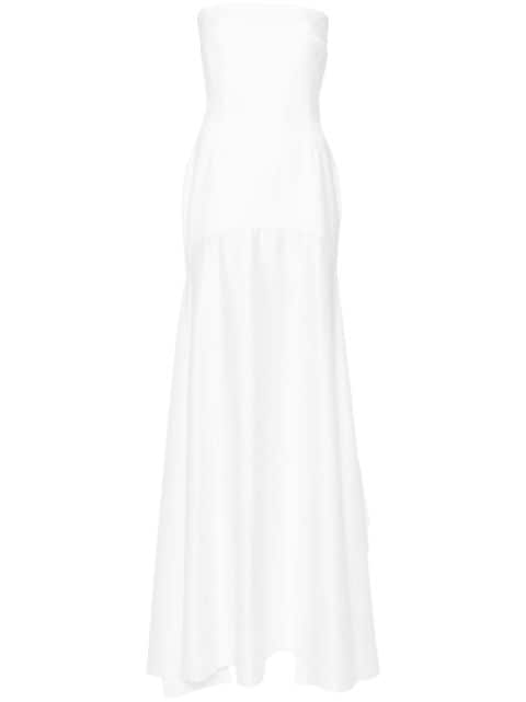 Solace London Alessandra draped strapless gown