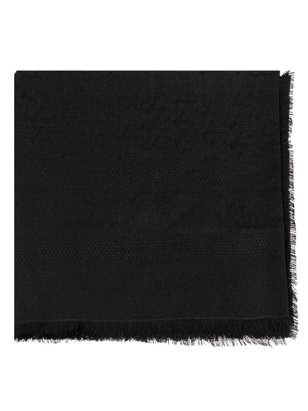 Zadig & Voltaire Patterned-jacquard Frayed Scarf In Black