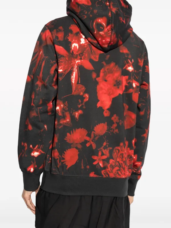 【関税&送料込】Alexander Mcqueen Black Red Cotton Zip Sweat Alexander McQueen Black/red cotton zip sweatshirt | TheDoubleF