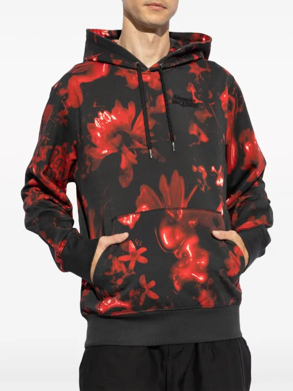 Alexander McQueen Wax Flower Hoodie | Black | FARFETCH GR