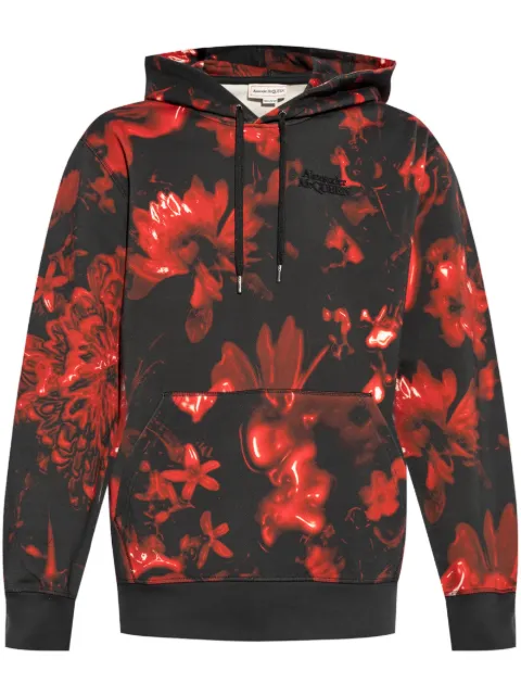 Alexander McQueen Felpa Wax Flower con cappuccio