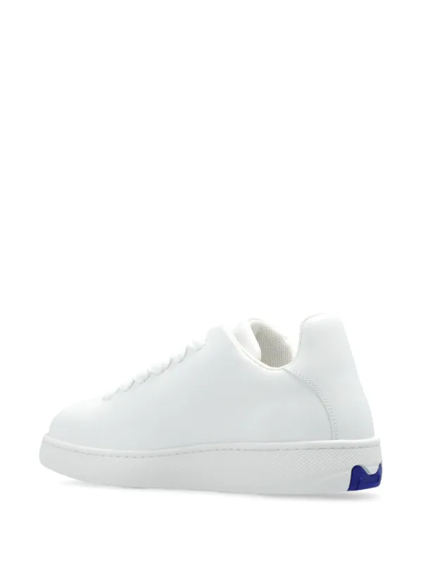 Burberry Twisted Metal Detail Leather Sneakers | White