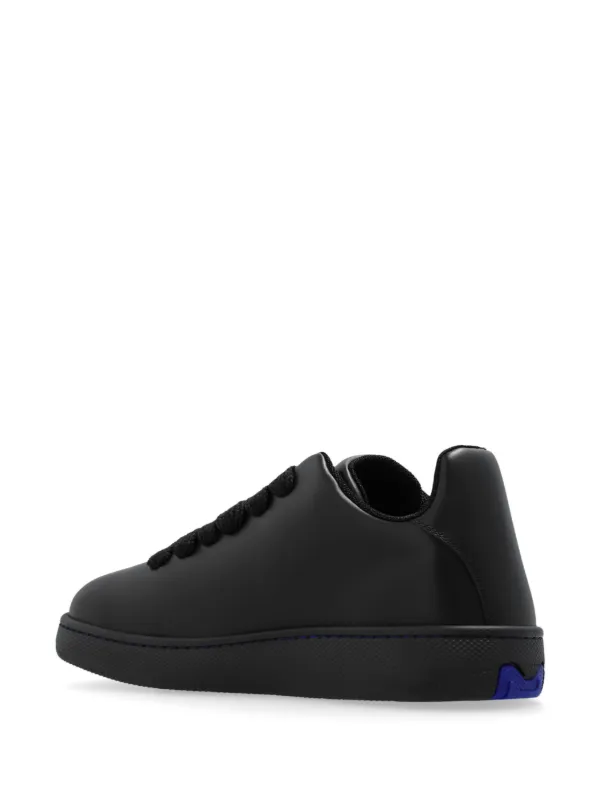Burberry Twisted Metal Detail Leather Sneakers | Black