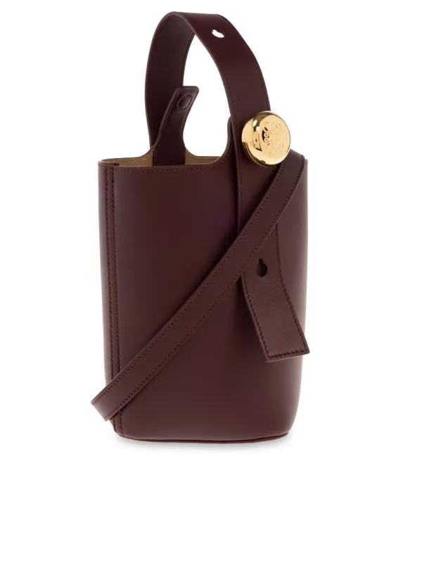 ショルダーバッグ・ポシェット LOEWE GRAPE LEATHER MINI PEBBLE BUCKET BAG LOEWE Mini Pebble Bucket Bag | Red | FARFETCH