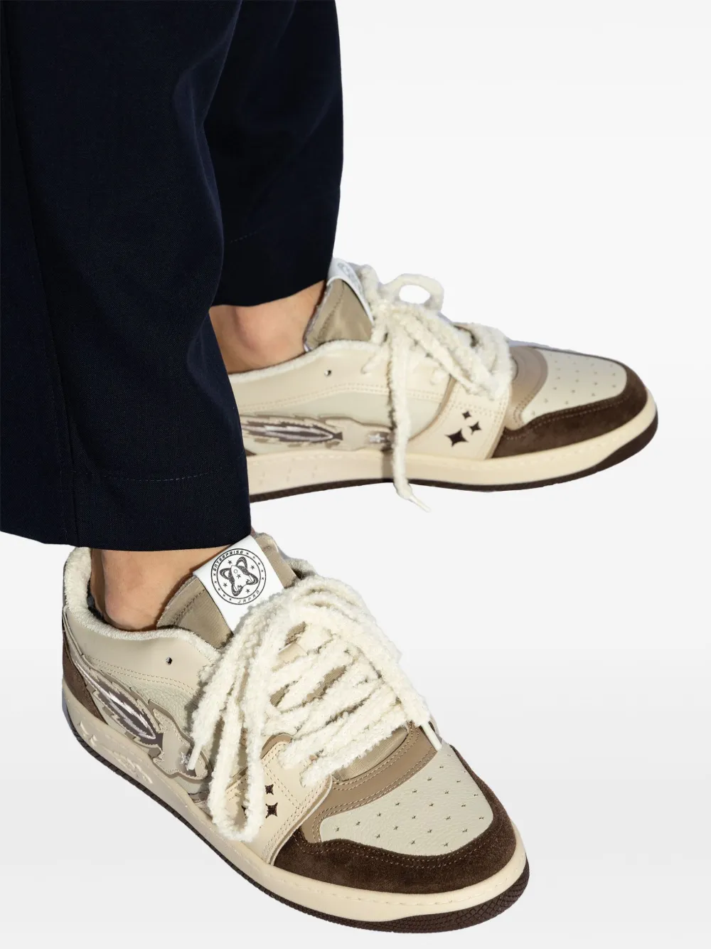 Enterprise Japan Rocket panelled sneakers Brown