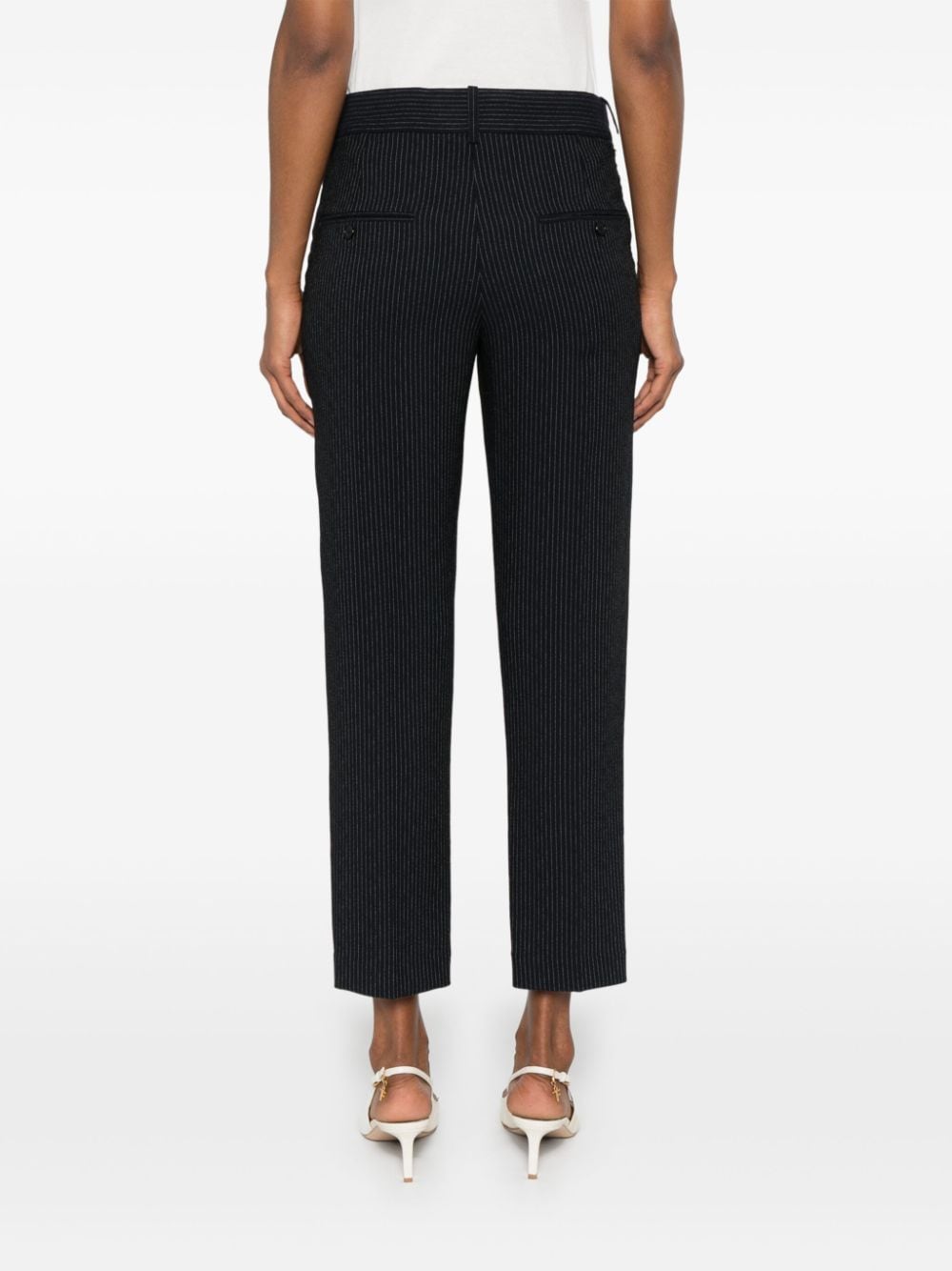 Shop Isabel Marant Pinstriped Cigarette Trousers In Blue