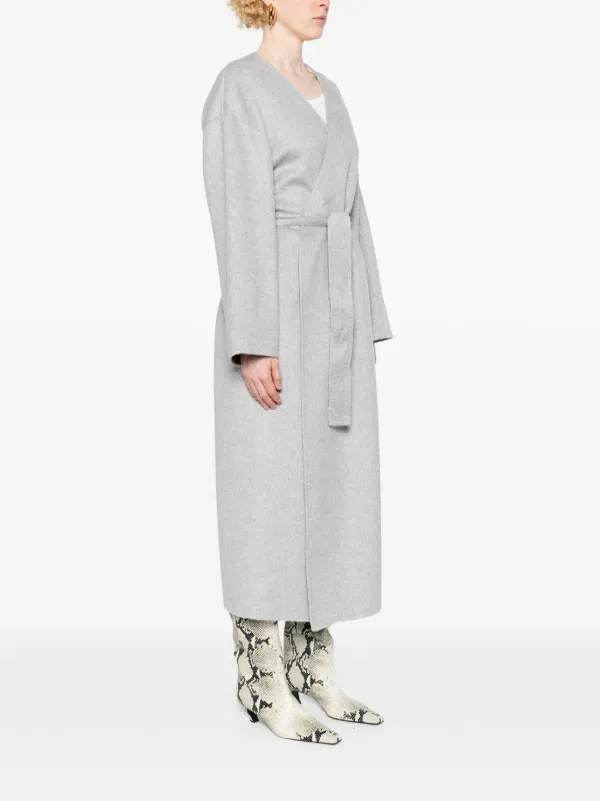 Calvin Klein wrap design Belted Coat Grey FARFETCH CA