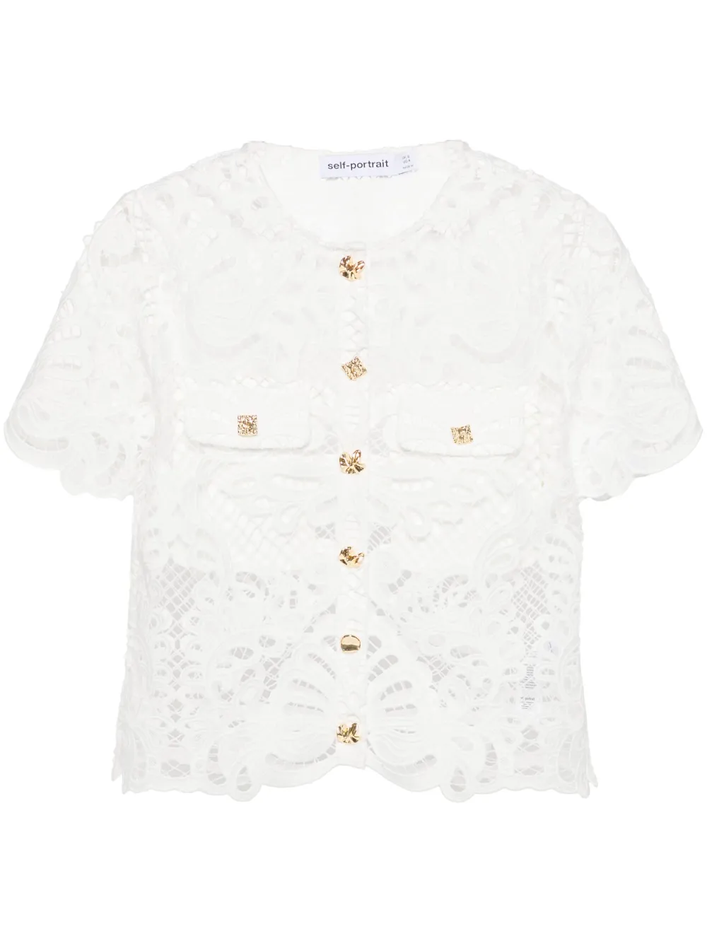 Self-Portrait Suède blouse Wit