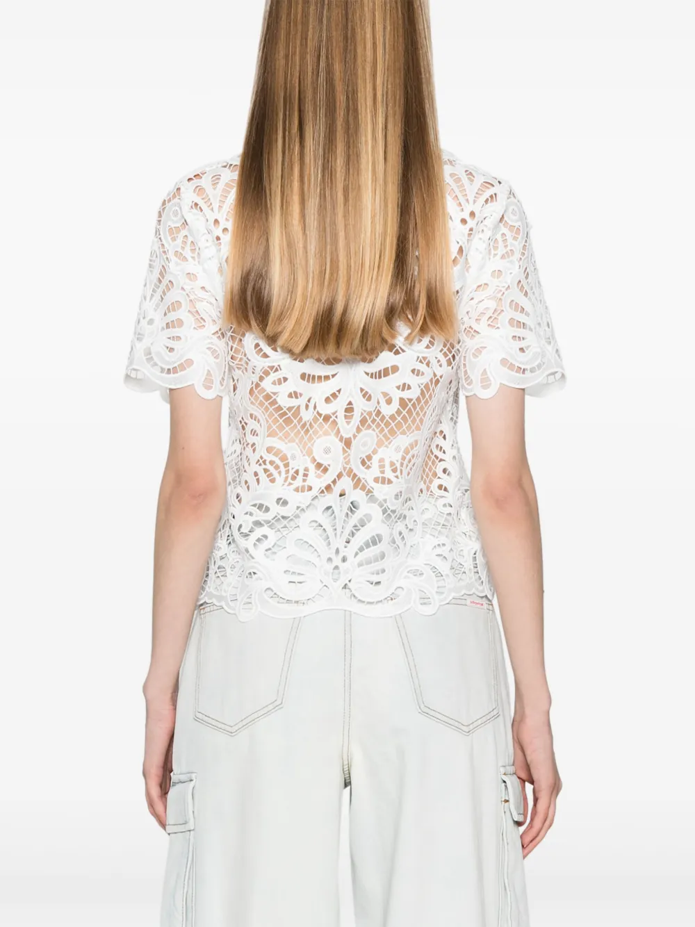 Self-Portrait Suède blouse Wit