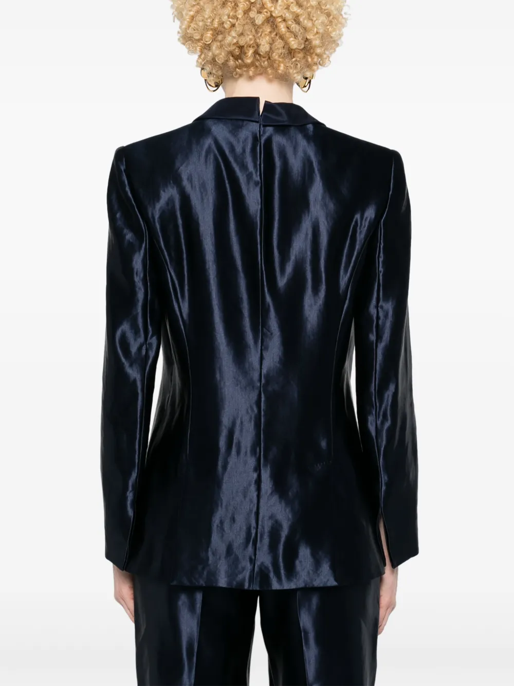 Giorgio Armani Satijnen blazer Blauw