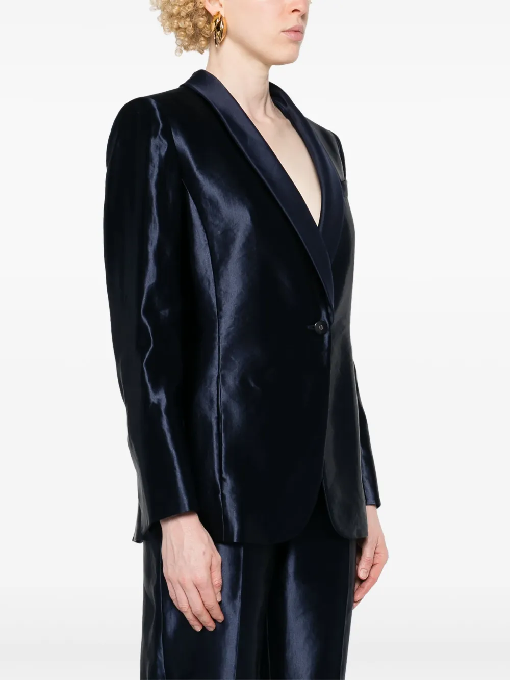 Giorgio Armani Satijnen blazer Blauw