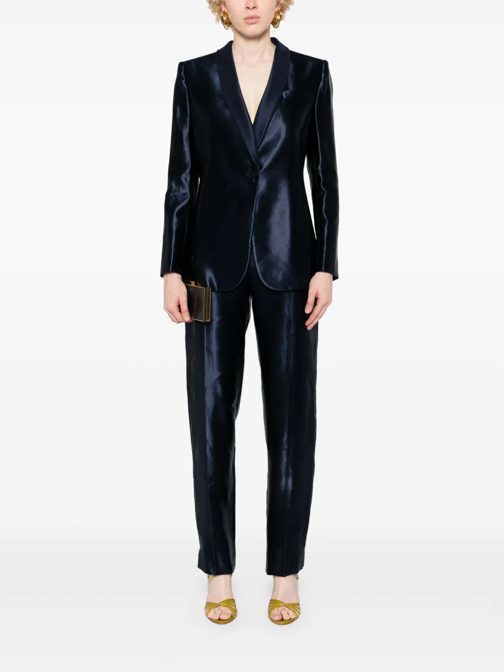 Giorgio Armani single-breasted satin blazer | Blazers | Image 2