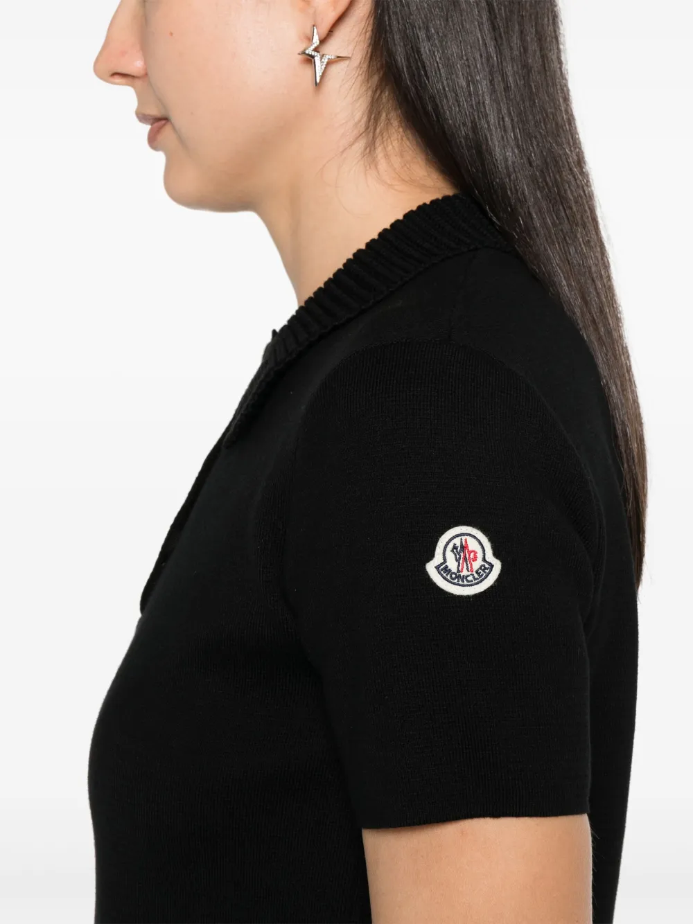 Moncler Polotrui met logo-applicatie Zwart