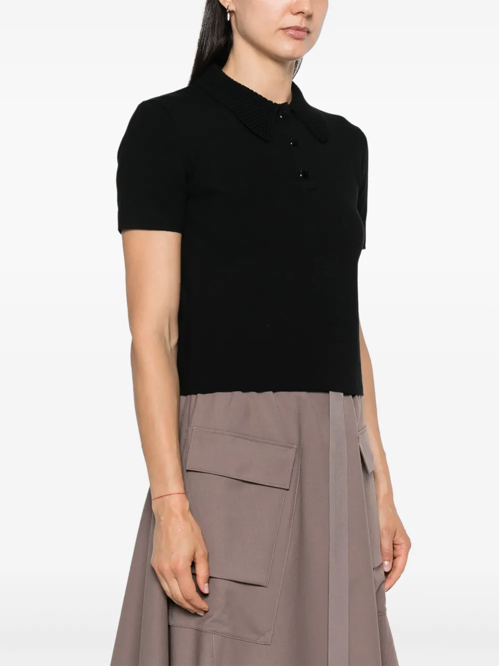 Moncler Polotrui met logo-applicatie Zwart