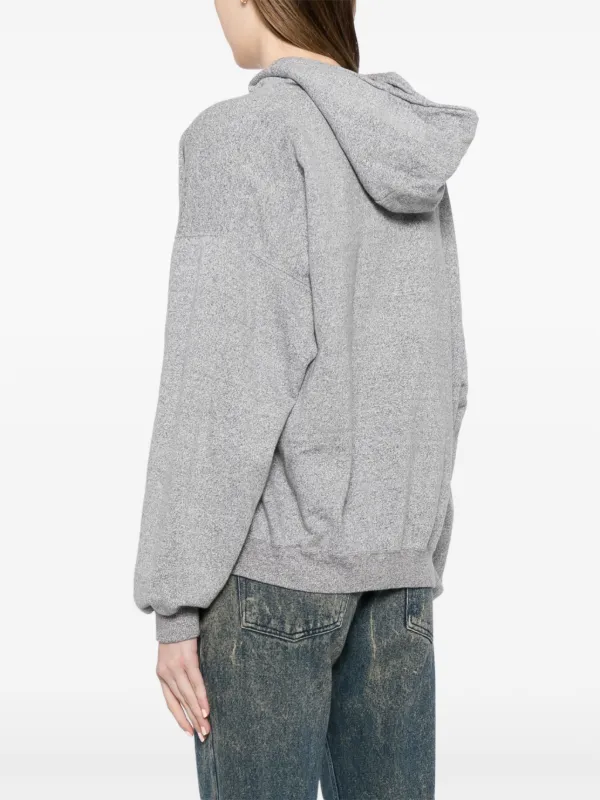 CHANEL Pre Owned 1990 2000s logo print Knit Hoodie Grey FARFETCH PL