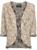 CHANEL Pre-Owned 2003 collarless tweed jacket - Brown