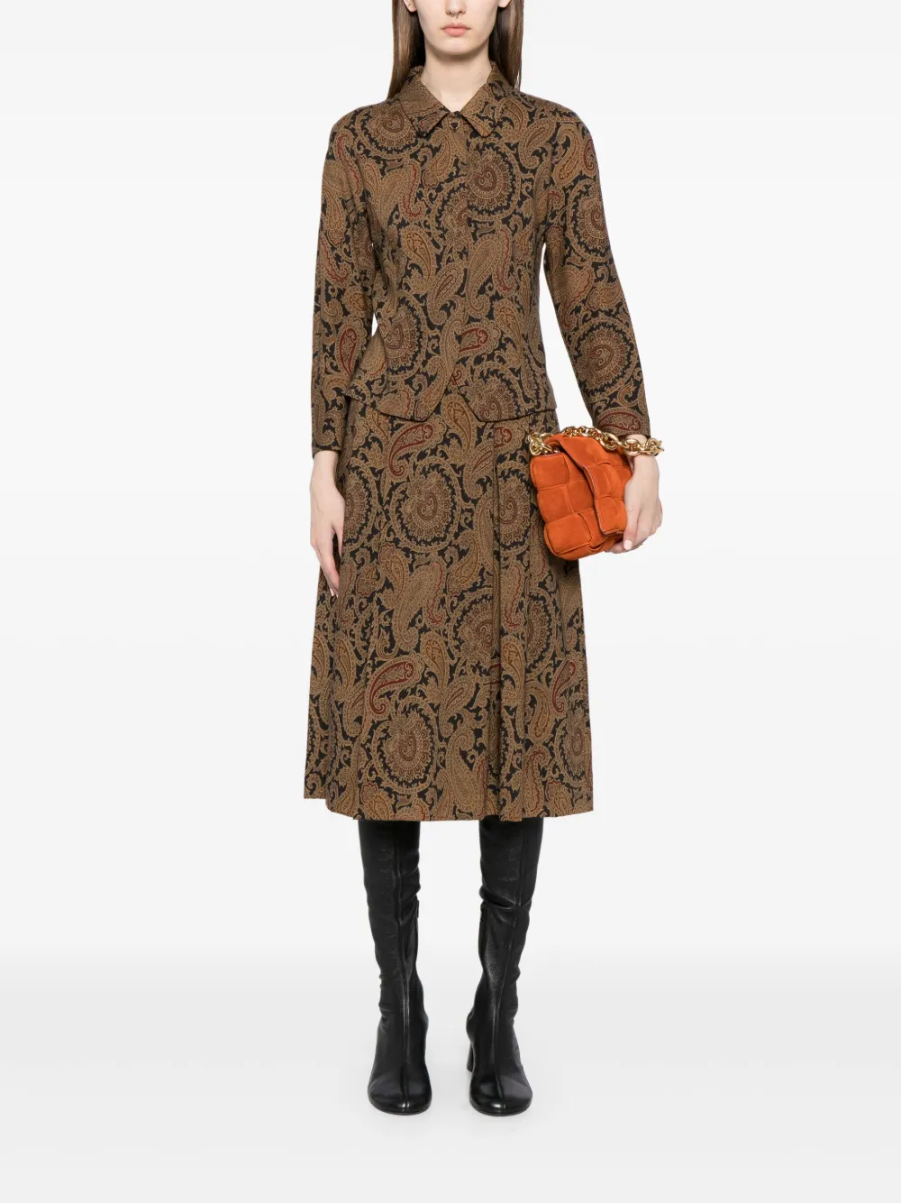 Burberry Pre-Owned 1990-2000s wollen rok set met paisley-print - Zwart