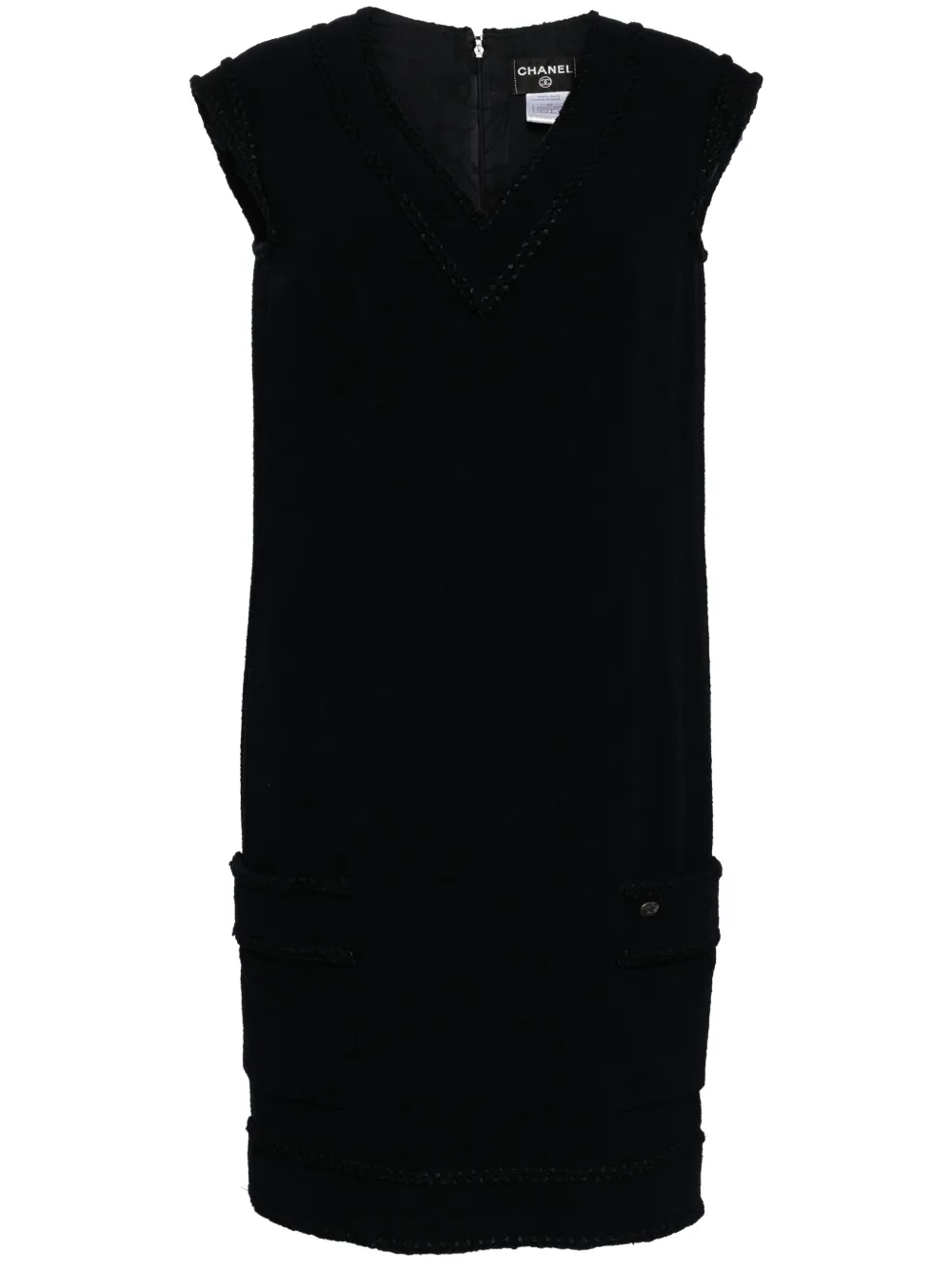 Pre-owned Chanel 2008 Silk-blend Sleeveless Dress In Blue
