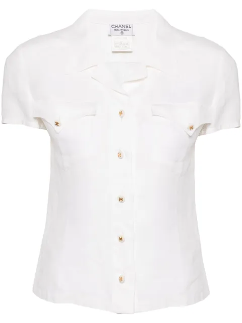 CHANEL 1997 short-sleeved linen shirt Women