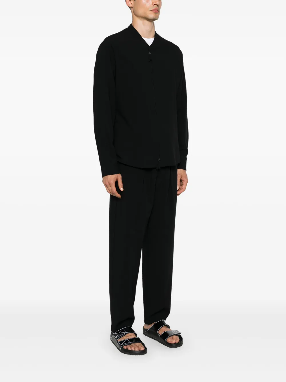 Giorgio Armani Wollen jack en broek set Zwart