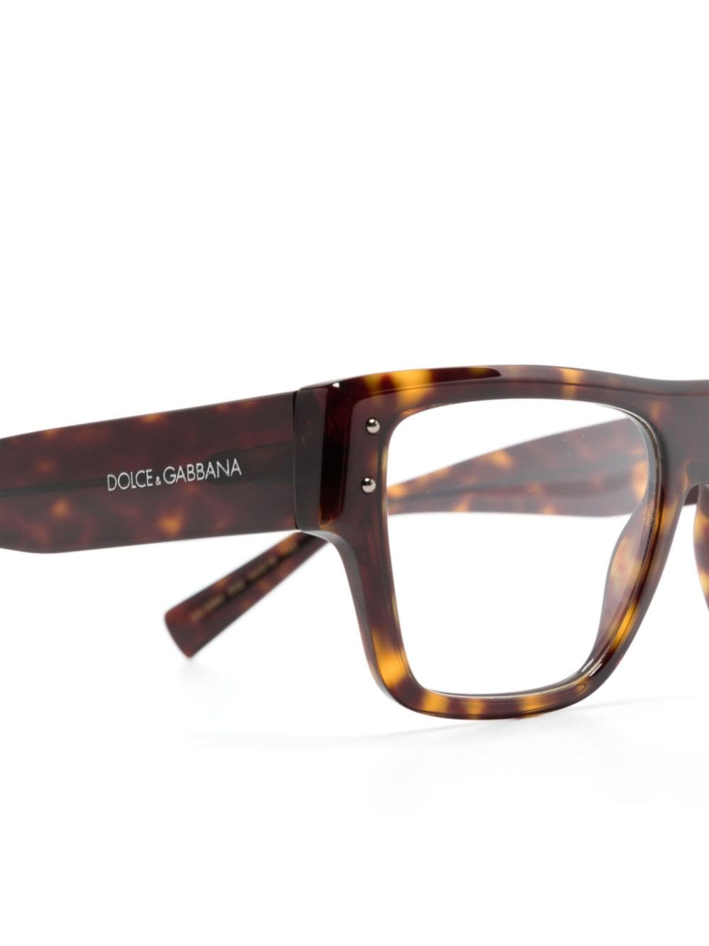 Shop Dolce & Gabbana Dg3384 Rectangle-frame Glasses In Brown