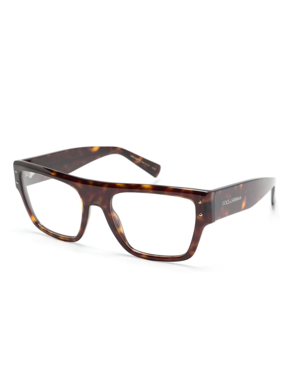 Shop Dolce & Gabbana Dg3384 Rectangle-frame Glasses In Brown