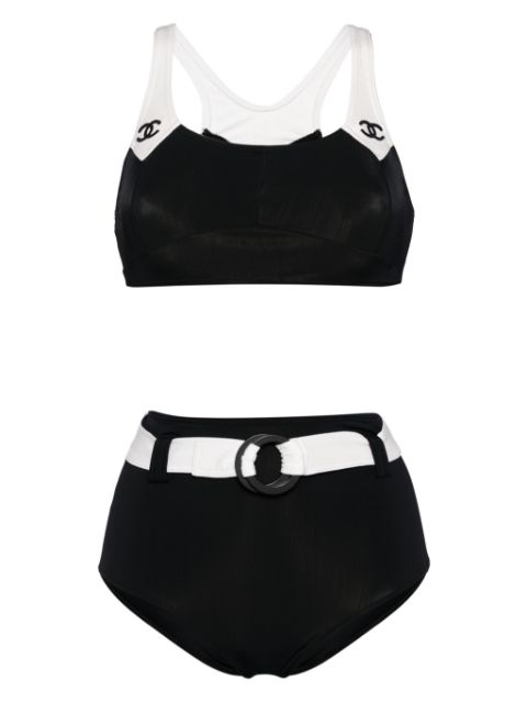 CHANEL 1990-2000s CC belted high-waisted bikini Women