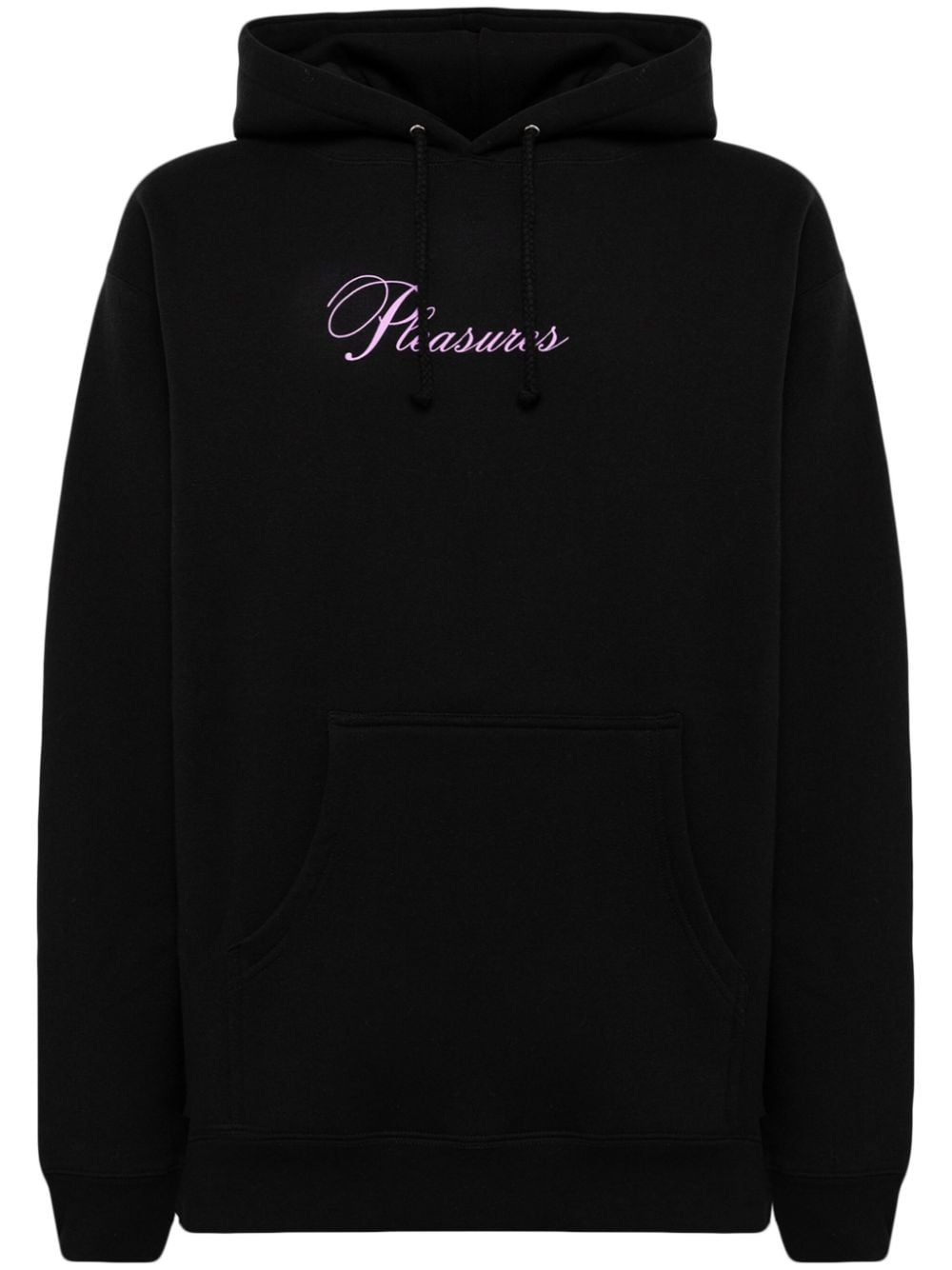 Pleasures Stack Logo-print Hoodie In 黑色