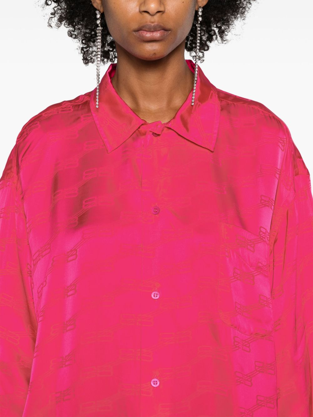 Balenciaga jacquard-logo satin shirt Women