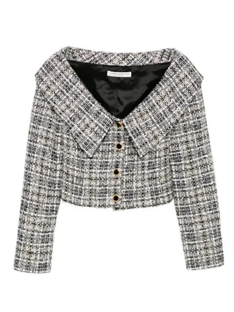 Alessandra Rich checked lurex tweed jacket
