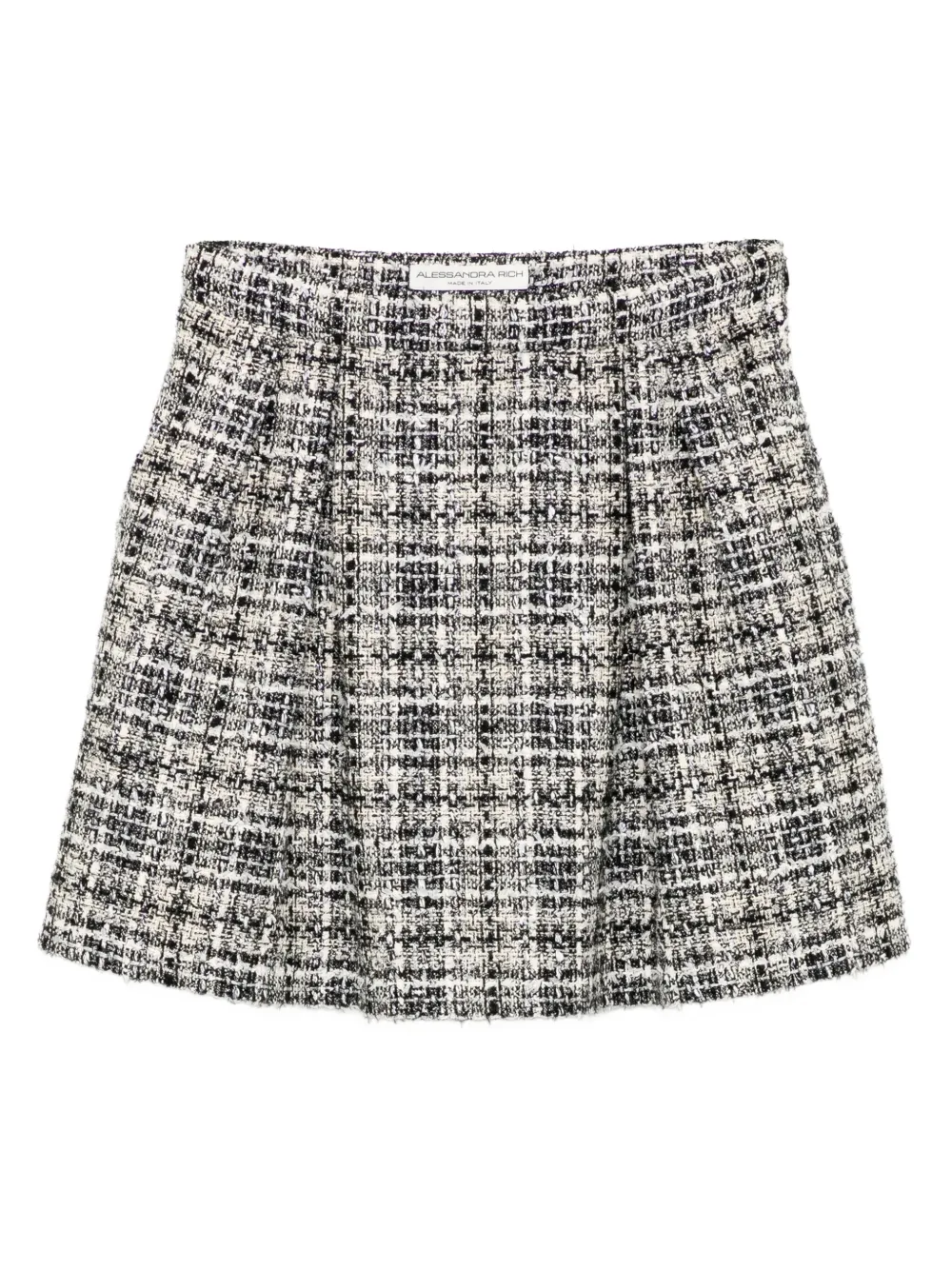 Alessandra Rich Geruite lurex tweed rok Zwart