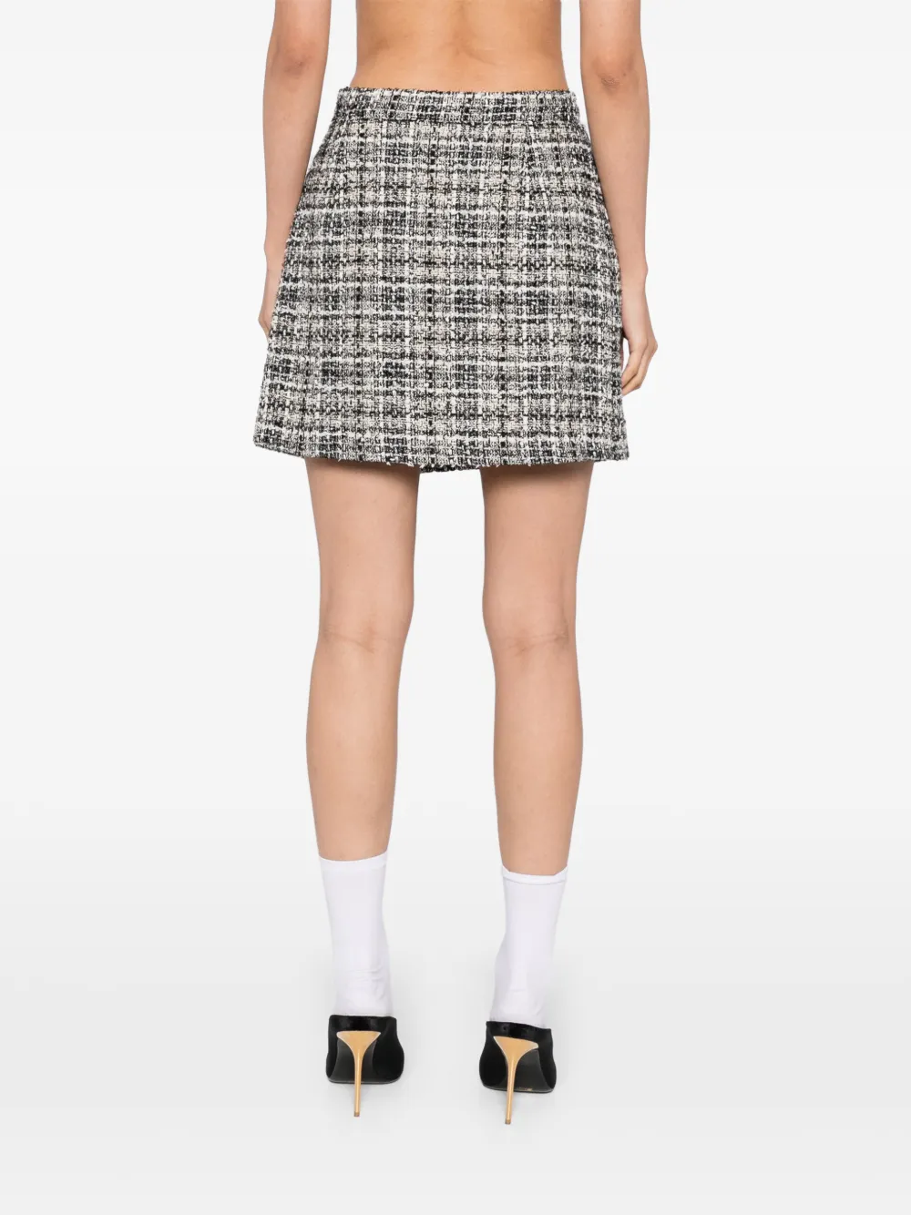 Alessandra Rich Geruite lurex tweed rok Zwart