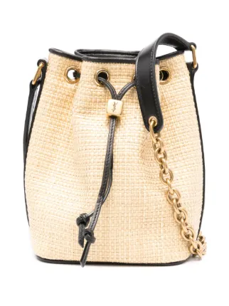 Saint Laurent ラフィア バケットバッグ | ニュートラル