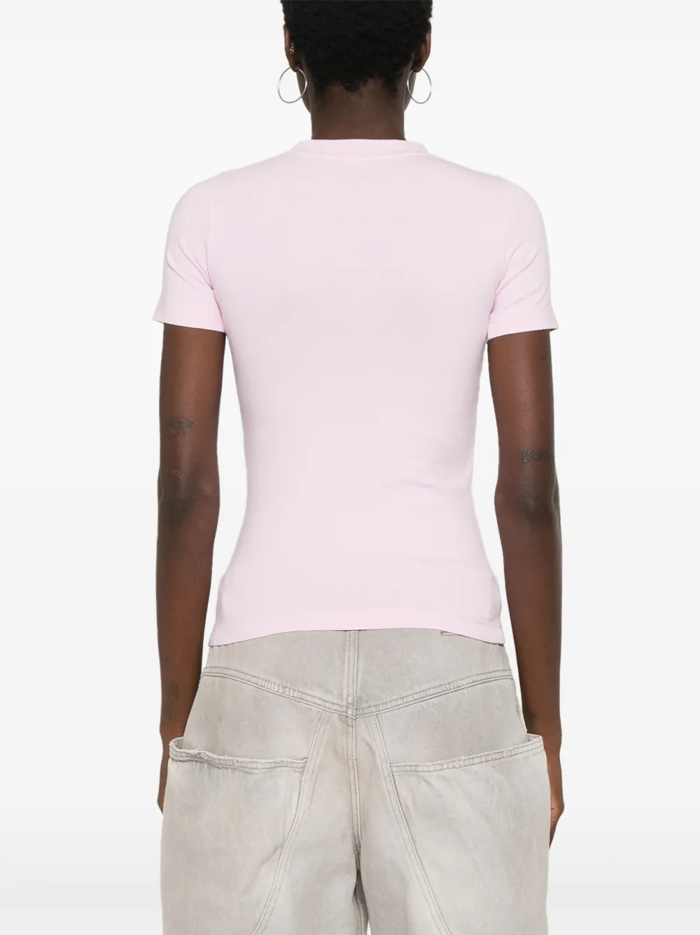 Shop Balenciaga Beverly Hills Embroidered T-shirt In Pink