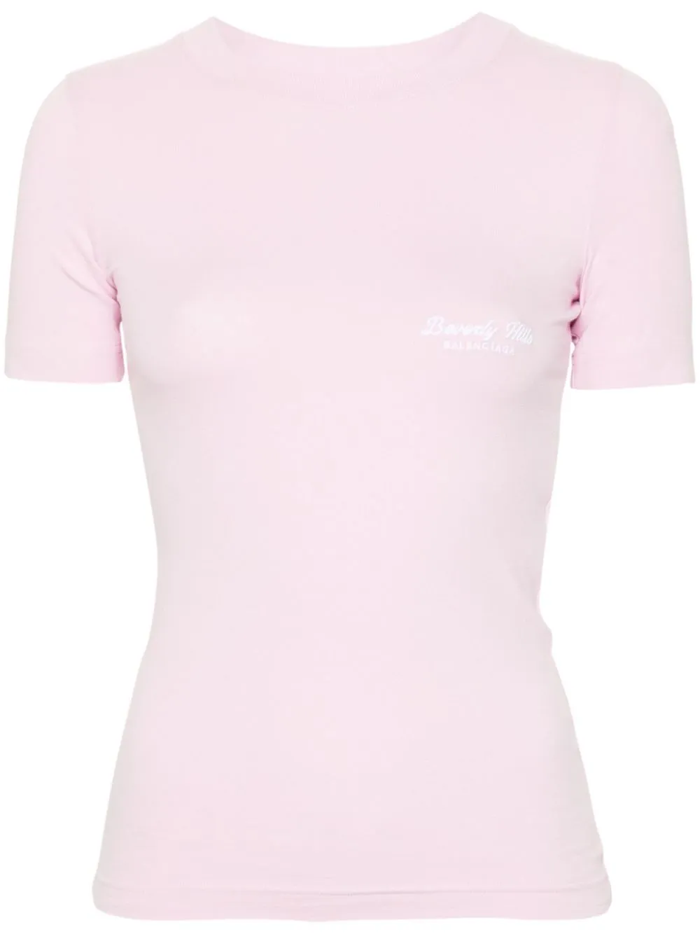 Balenciaga Beverly Hills Embroidered T-shirt In Pink